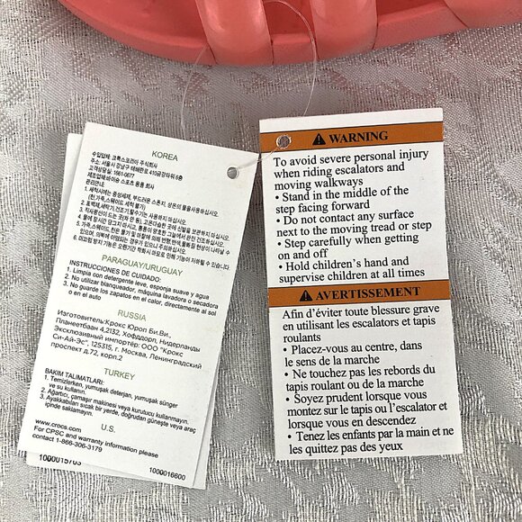 Crocs Splash Glossy Strappy Neon Watermelon Women’s Slip-On Sandals Size 5 NWT - Picture 14 of 15